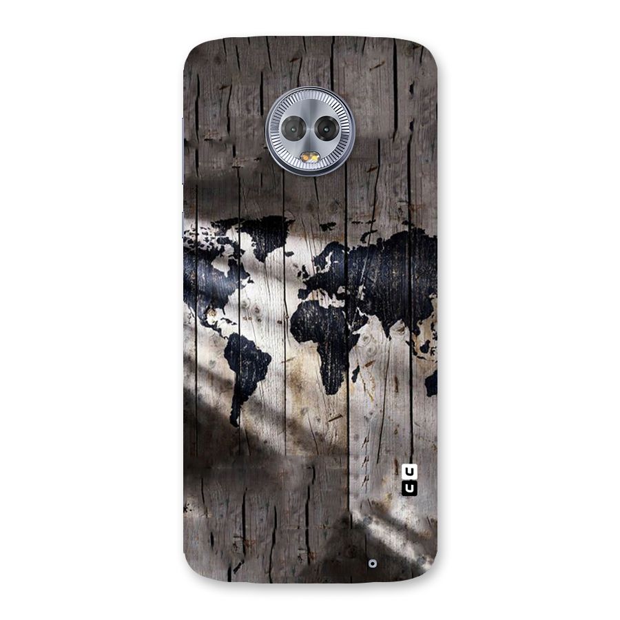 World Map Wood Design Back Case for Moto G6 Plus