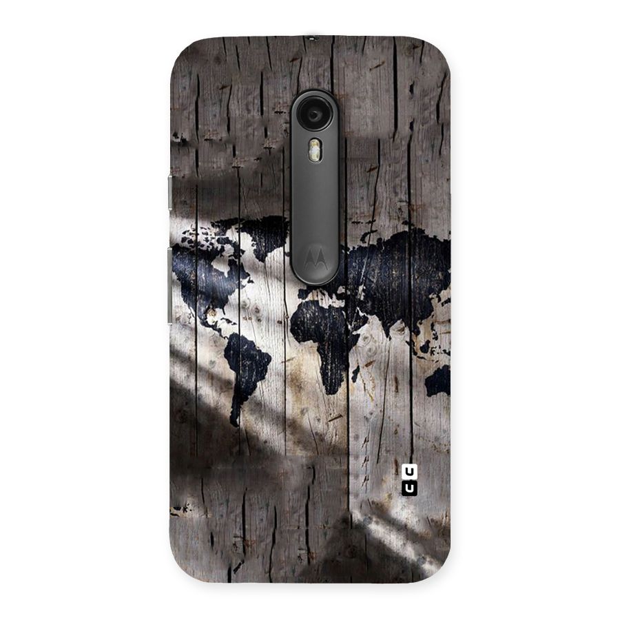 World Map Wood Design Back Case for Moto G Turbo