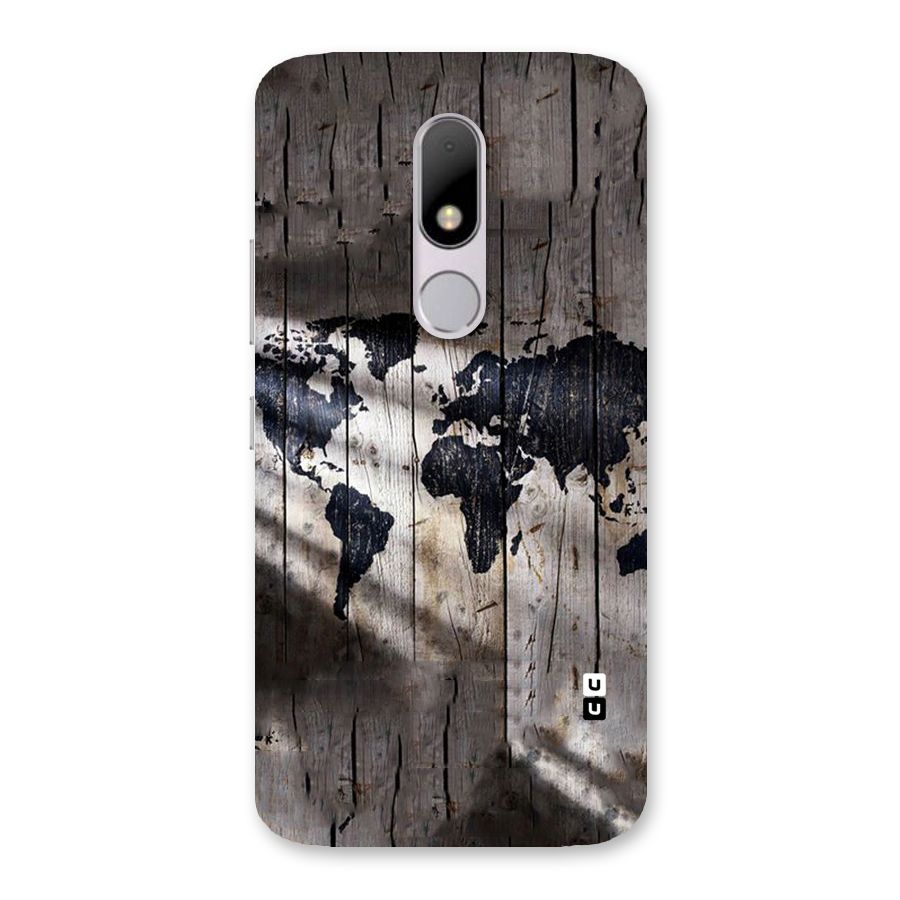 World Map Wood Design Back Case for Moto M
