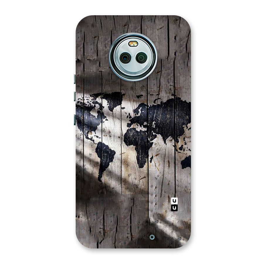 World Map Wood Design Back Case for Moto X4
