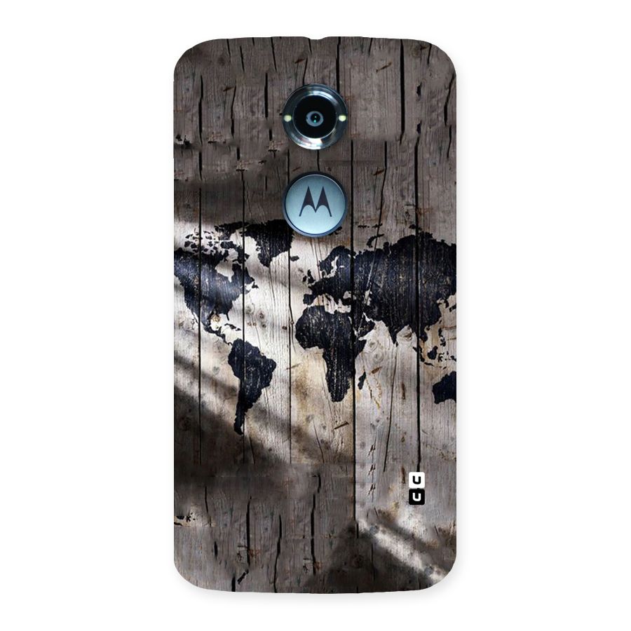 World Map Wood Design Back Case for Moto X 2nd Gen