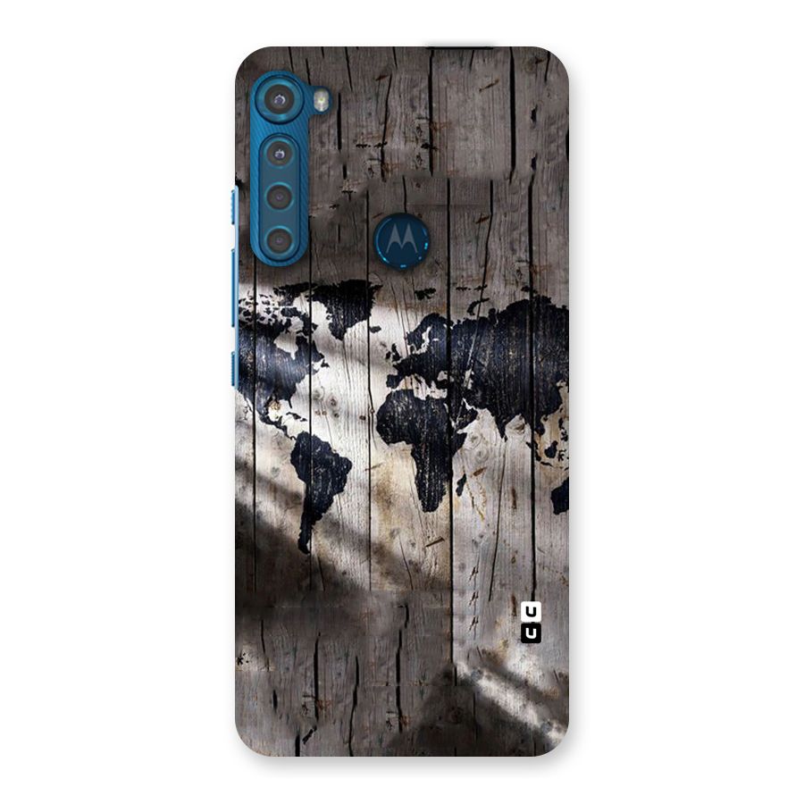 World Map Wood Design Back Case for Motorola One Fusion Plus