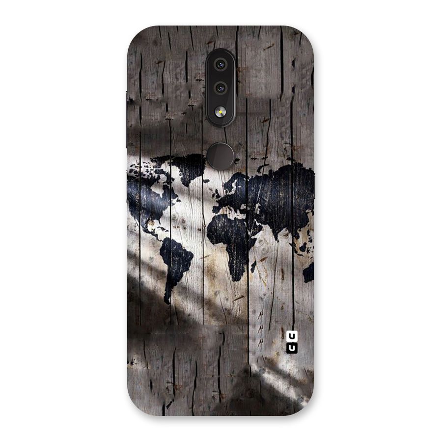 World Map Wood Design Back Case for Nokia 4.2