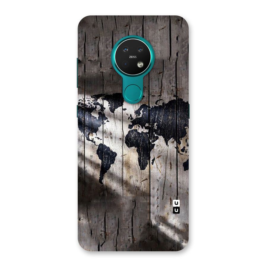 World Map Wood Design Back Case for Nokia 7.2