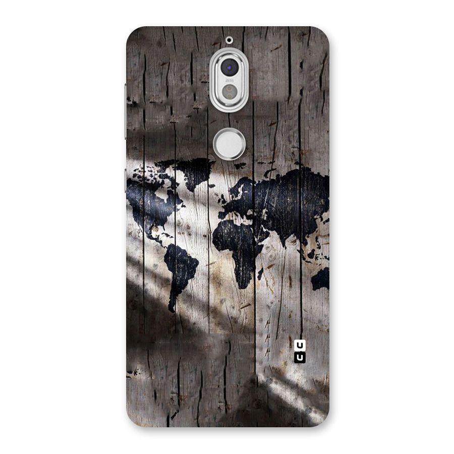 World Map Wood Design Back Case for Nokia 7