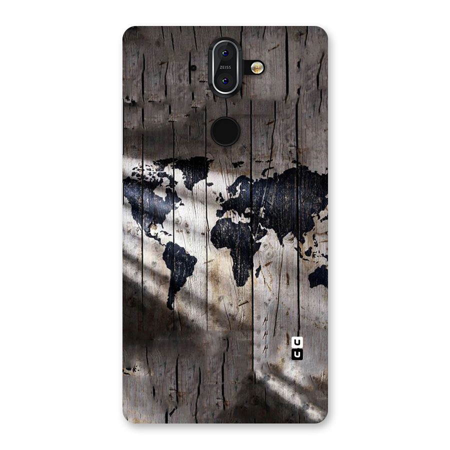 World Map Wood Design Back Case for Nokia 8 Sirocco