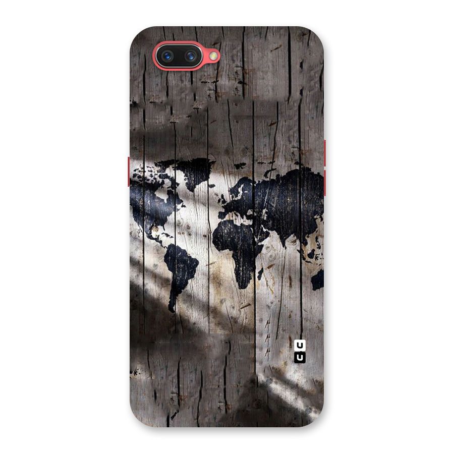 World Map Wood Design Back Case for Oppo A3s