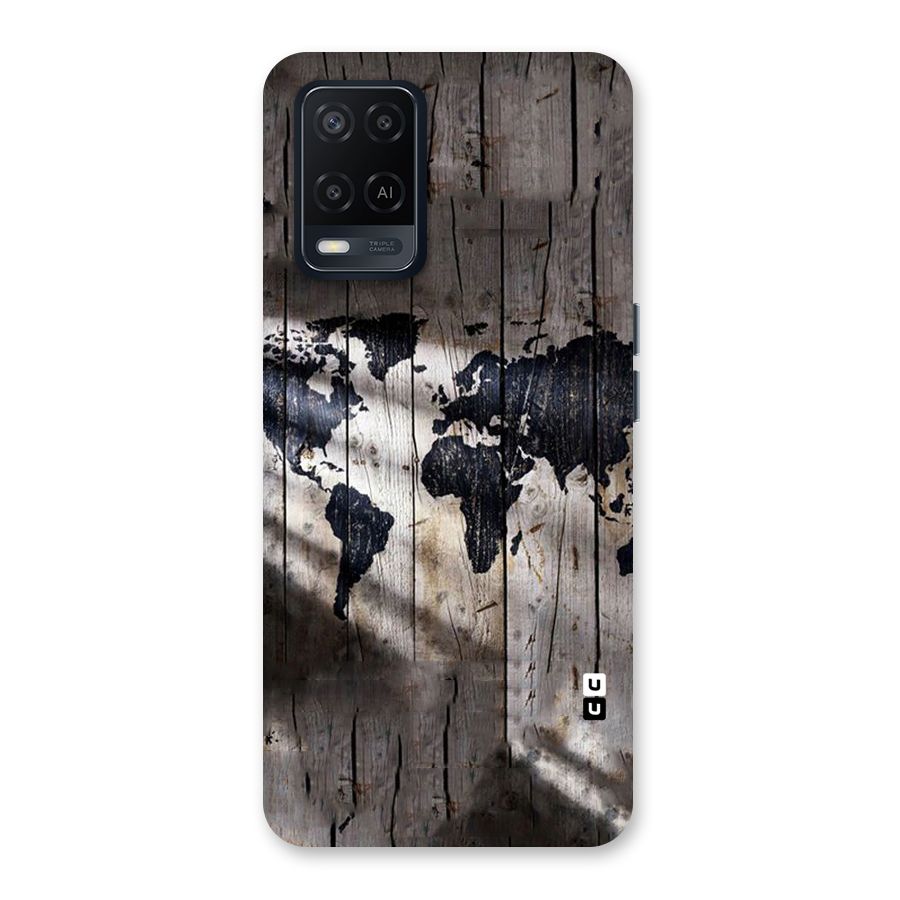 World Map Wood Design Back Case for Oppo A54