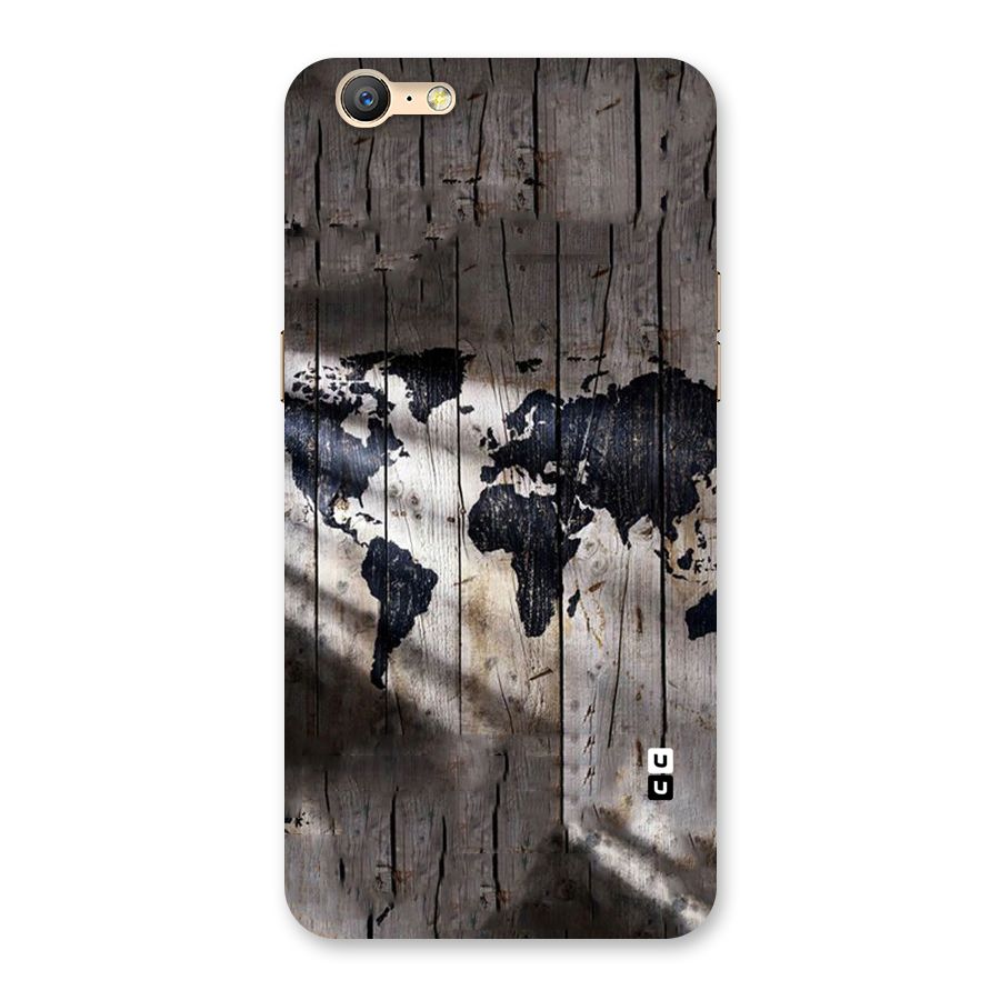 World Map Wood Design Back Case for Oppo A57