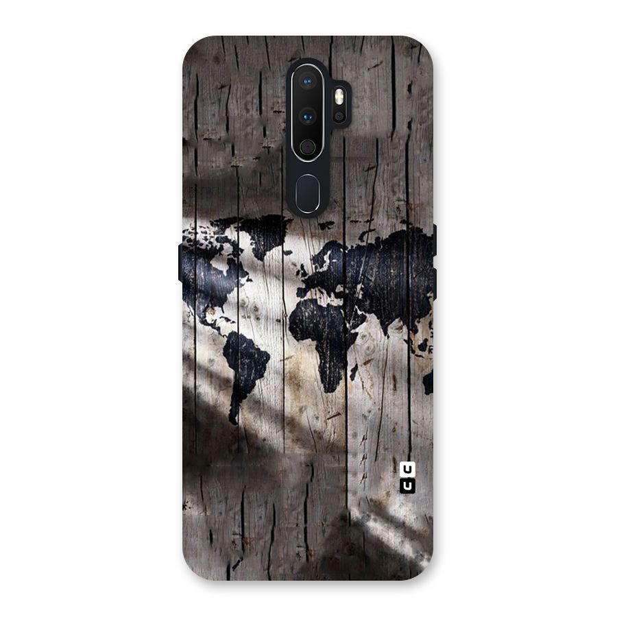 World Map Wood Design Back Case for Oppo A5 (2020)