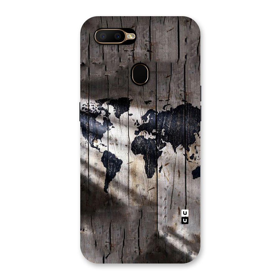 World Map Wood Design Back Case for Oppo A5s