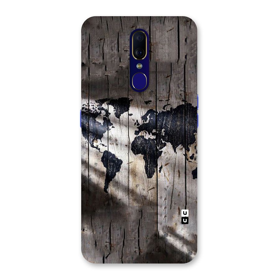 World Map Wood Design Back Case for Oppo F11