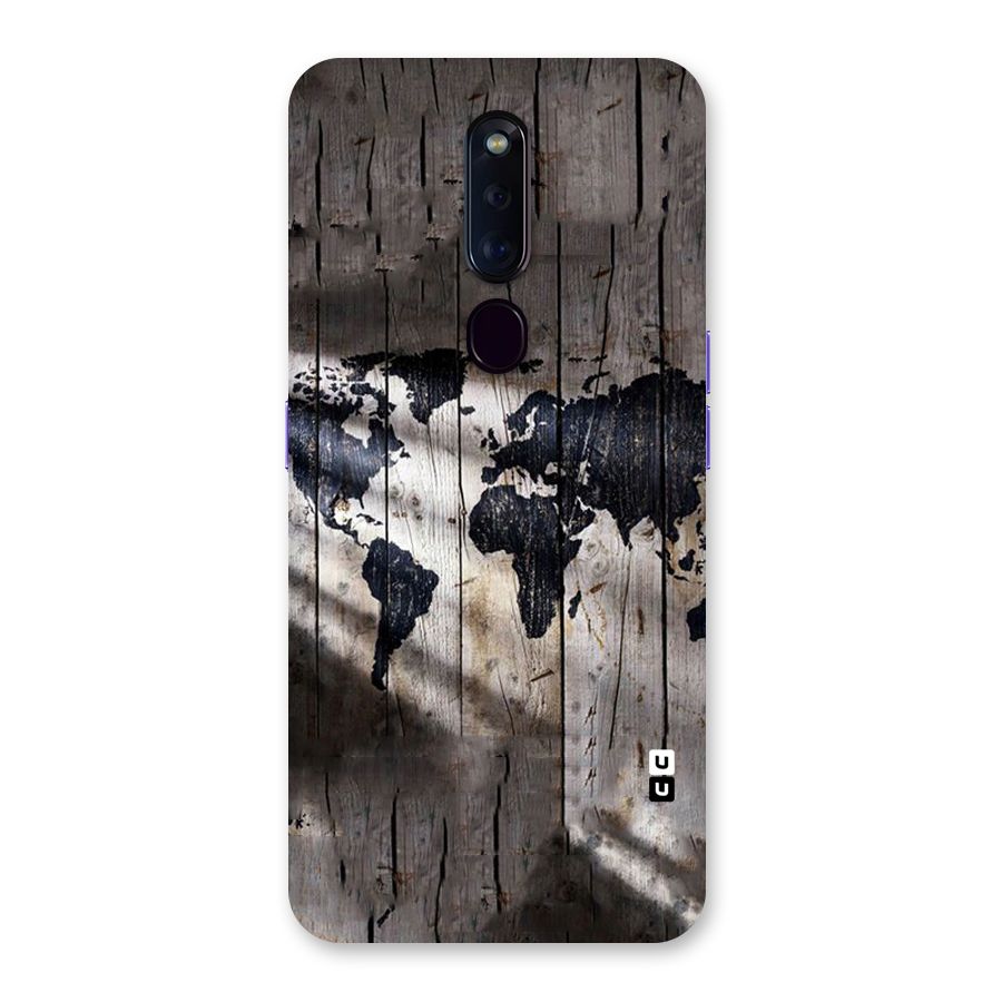 World Map Wood Design Back Case for Oppo F11 Pro