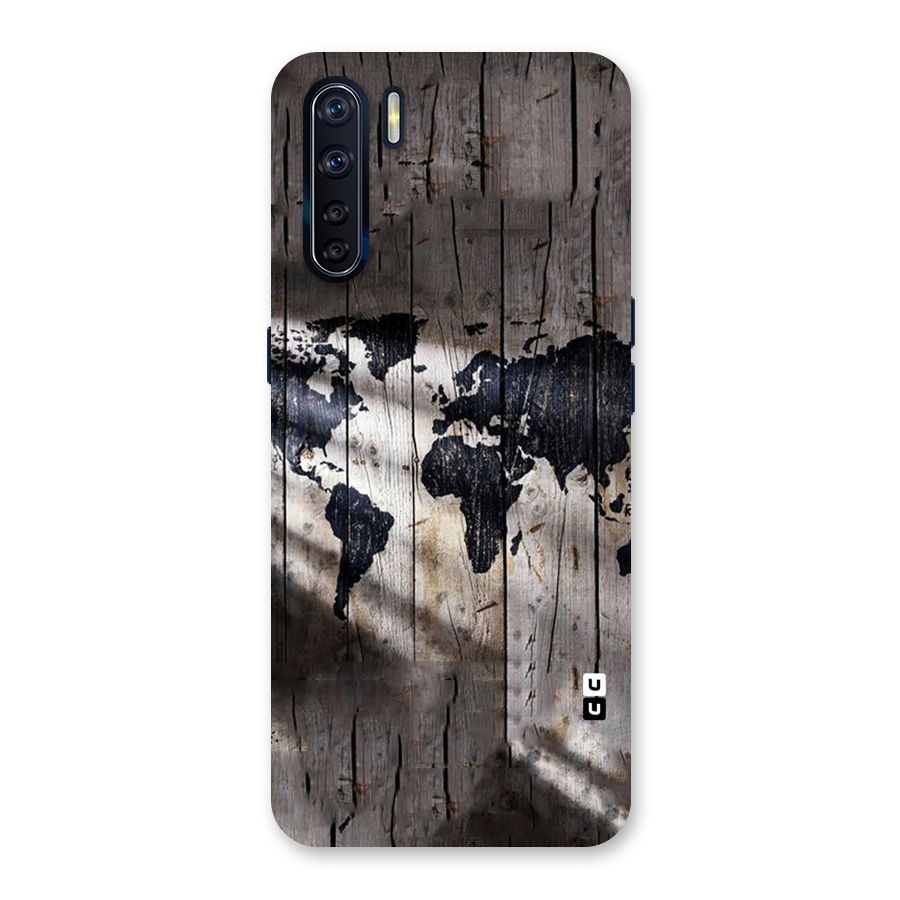 World Map Wood Design Back Case for Oppo F15