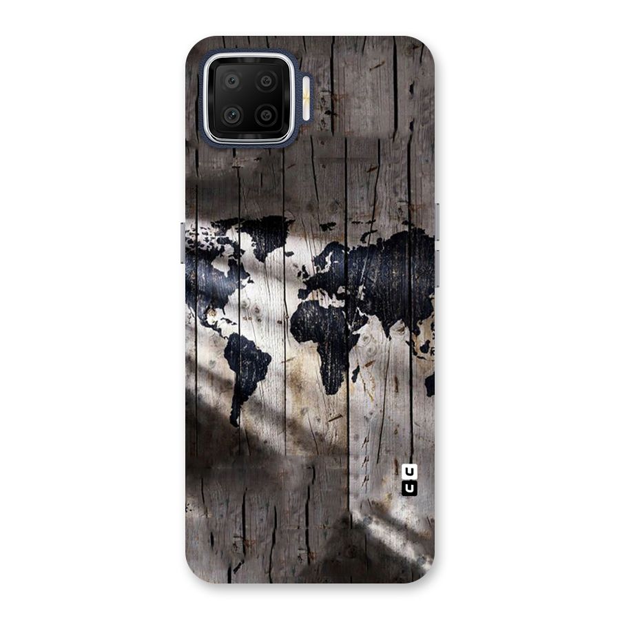 World Map Wood Design Back Case for Oppo F17