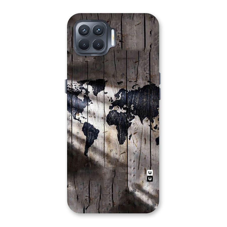 World Map Wood Design Back Case for Oppo F17 Pro