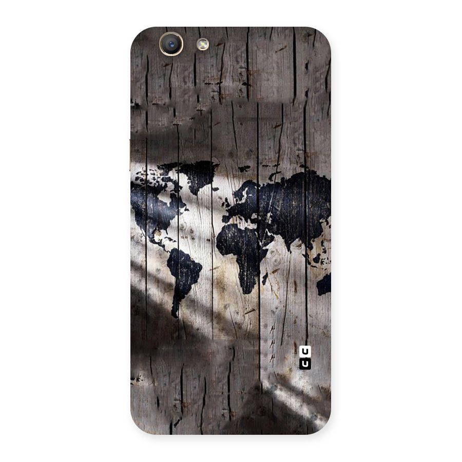 World Map Wood Design Back Case for Oppo F1s