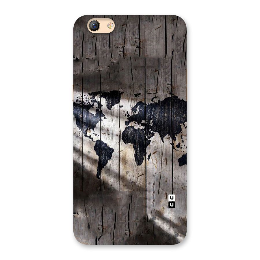 World Map Wood Design Back Case for Oppo F3 Plus
