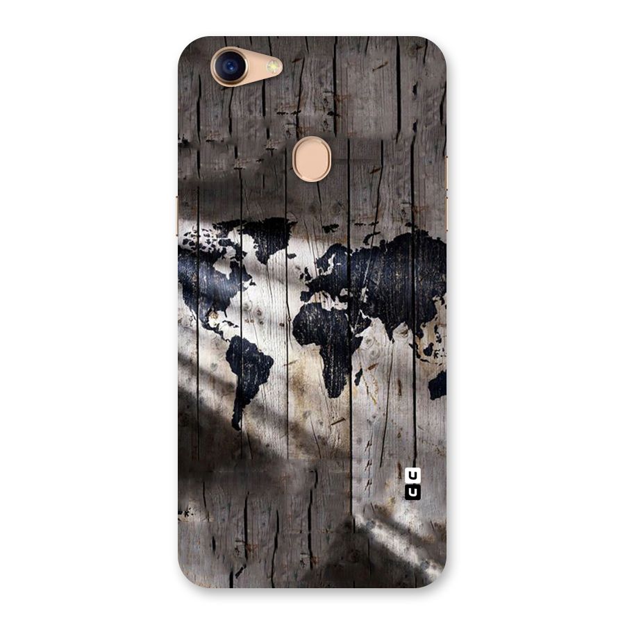 World Map Wood Design Back Case for Oppo F5