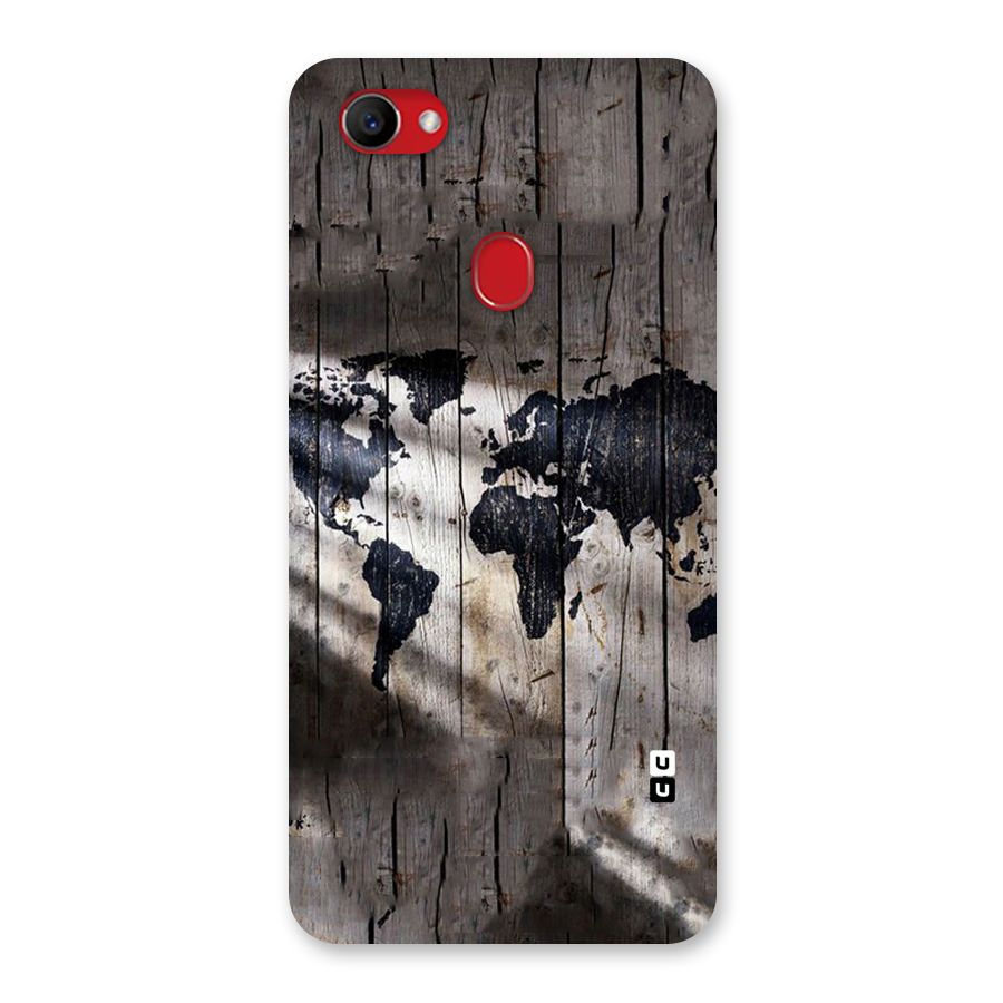 World Map Wood Design Back Case for Oppo F7