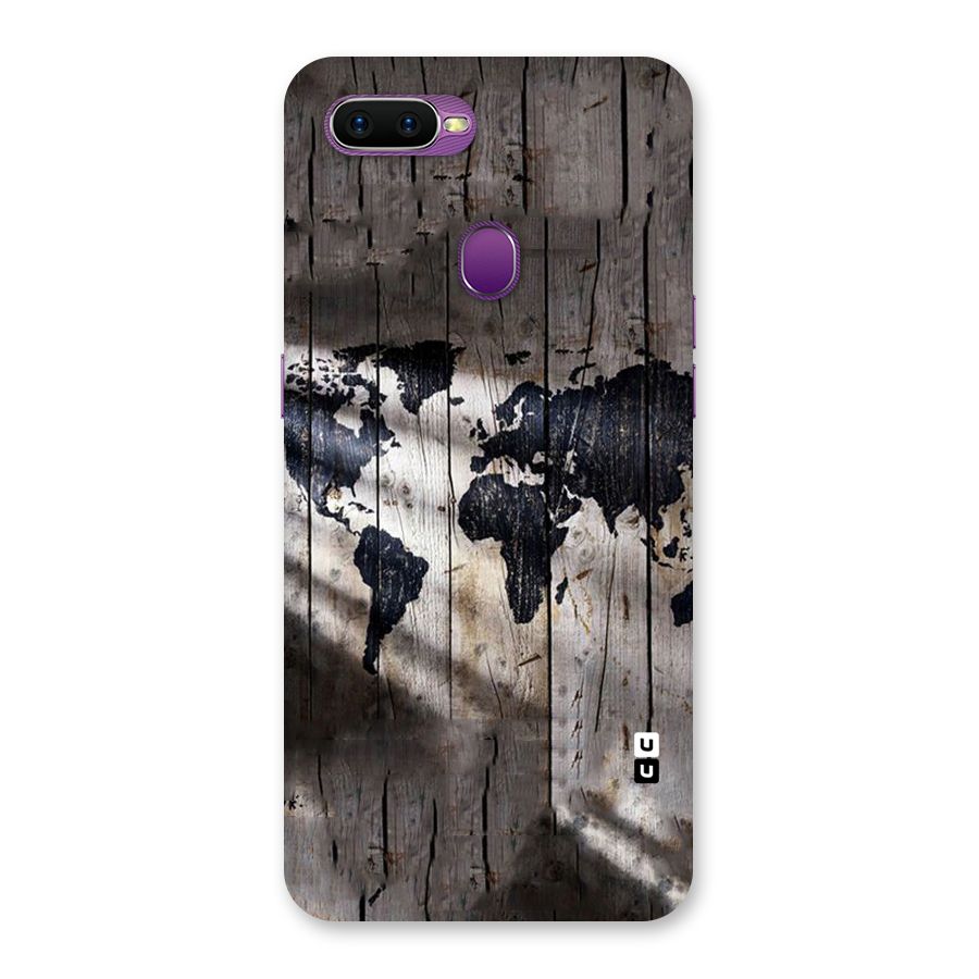 World Map Wood Design Back Case for Oppo F9