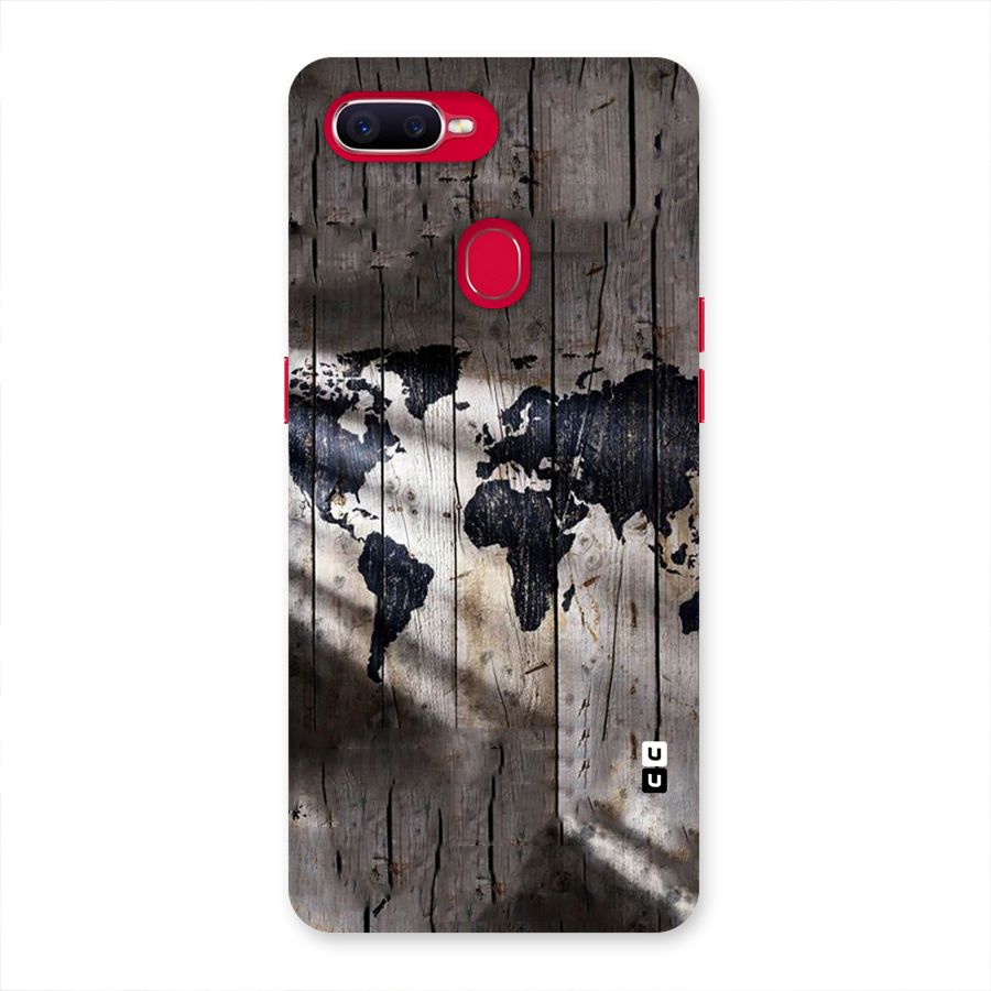 World Map Wood Design Back Case for Oppo F9 Pro
