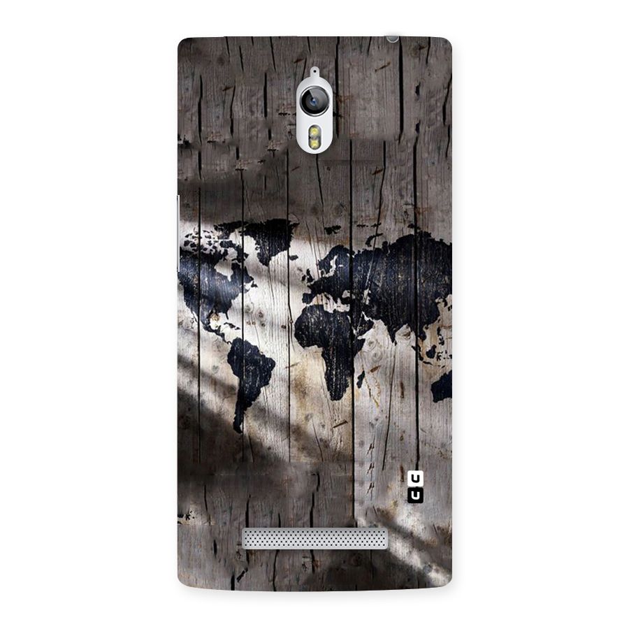 World Map Wood Design Back Case for Oppo Find 7