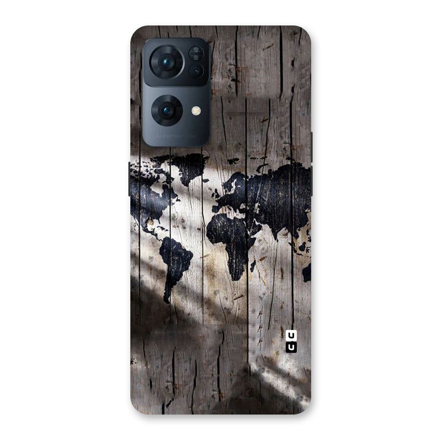 World Map Wood Design Back Case for Oppo Reno7 Pro 5G