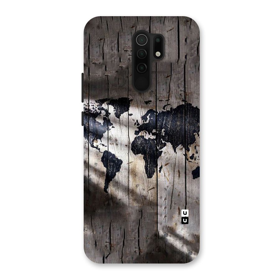 World Map Wood Design Back Case for Poco M2