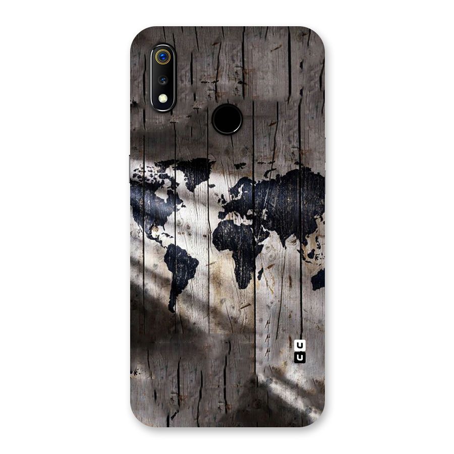 World Map Wood Design Back Case for Realme 3