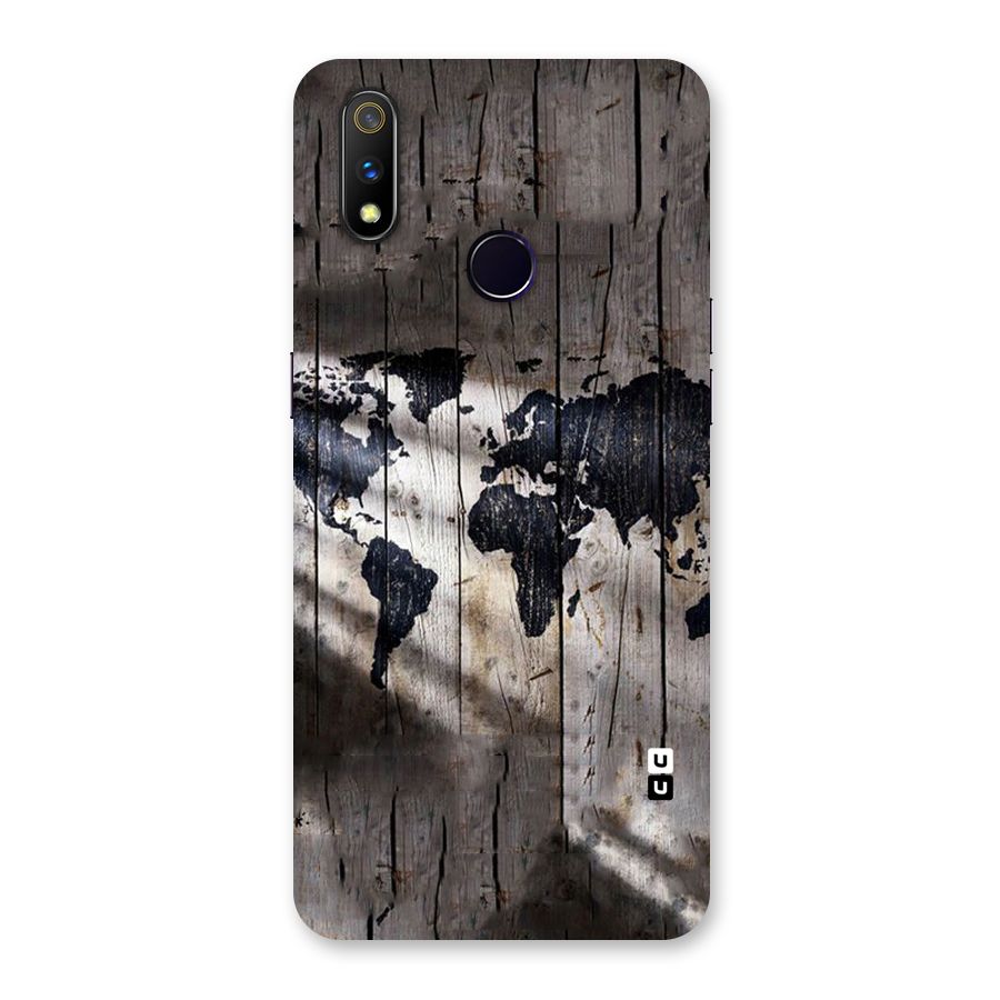 World Map Wood Design Back Case for Realme 3 Pro
