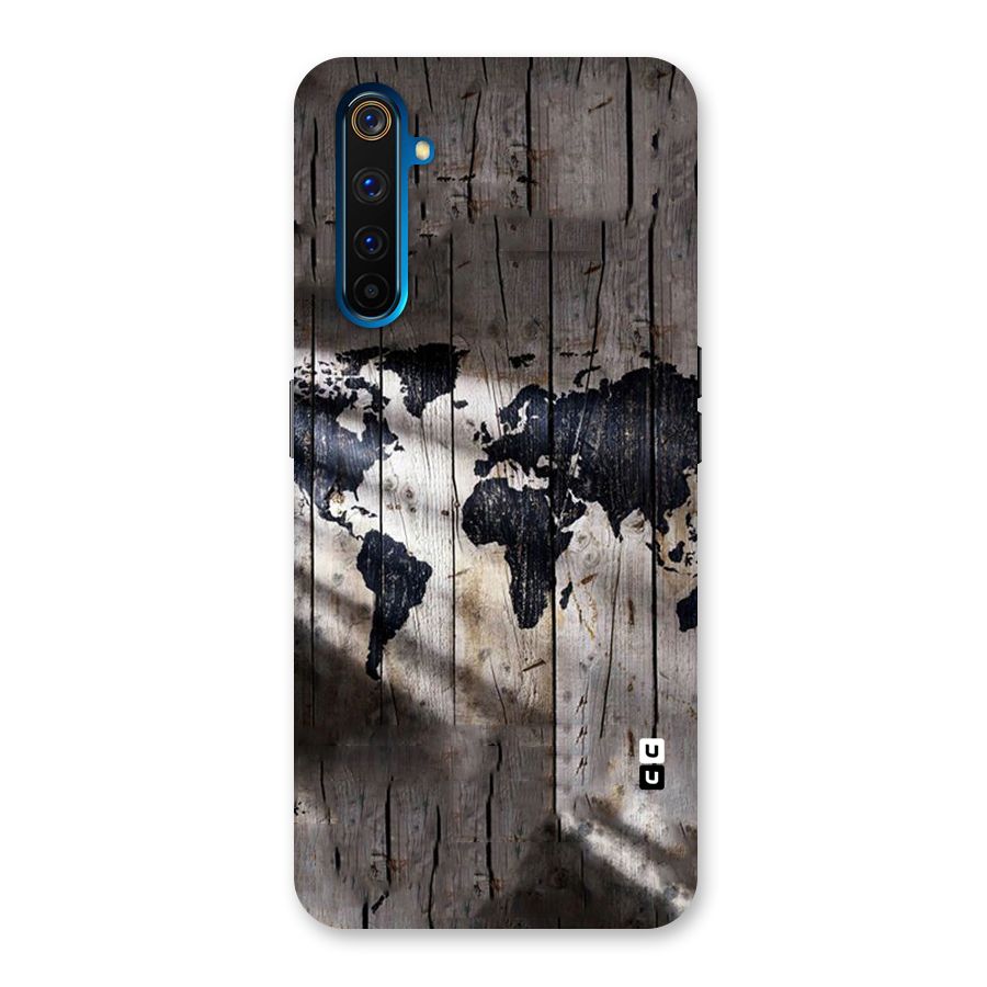 World Map Wood Design Back Case for Realme 6 Pro