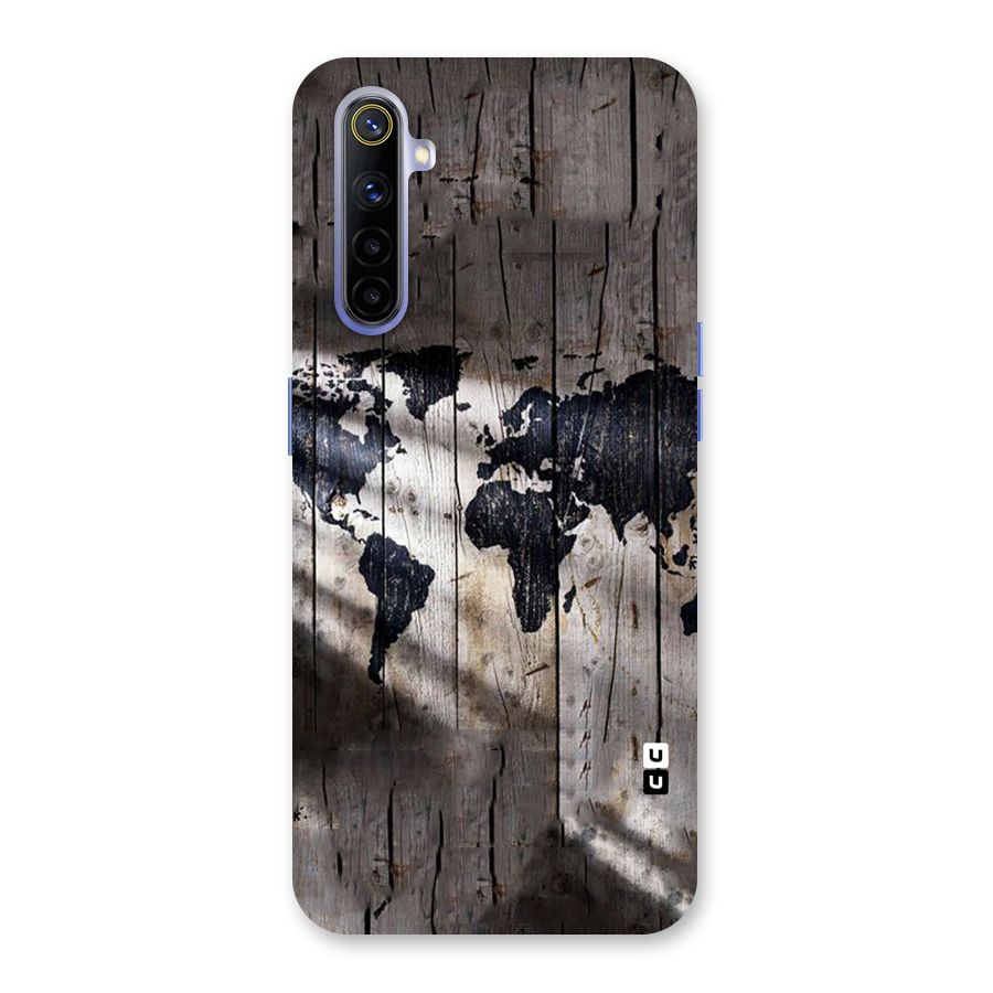 World Map Wood Design Back Case for Realme 6i