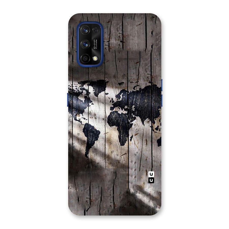 World Map Wood Design Back Case for Realme 7 Pro