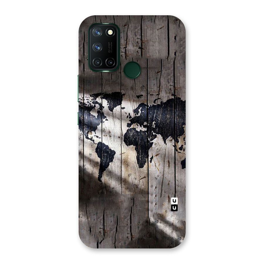 World Map Wood Design Back Case for Realme 7i