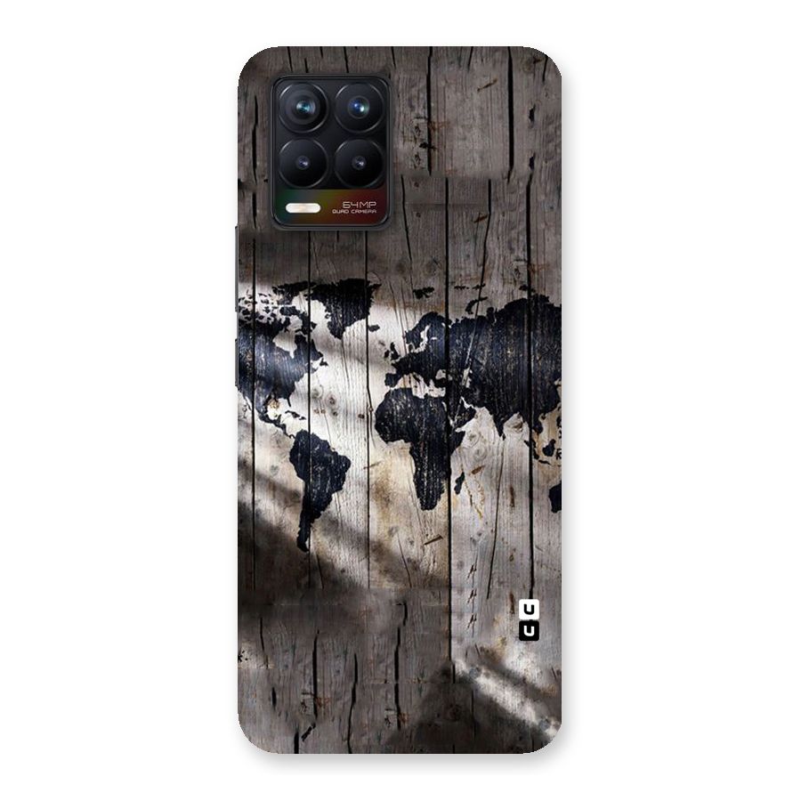 World Map Wood Design Back Case for Realme 8