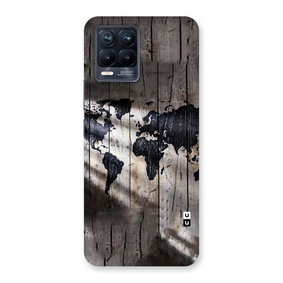 World Map Wood Design Back Case for Realme 8 Pro