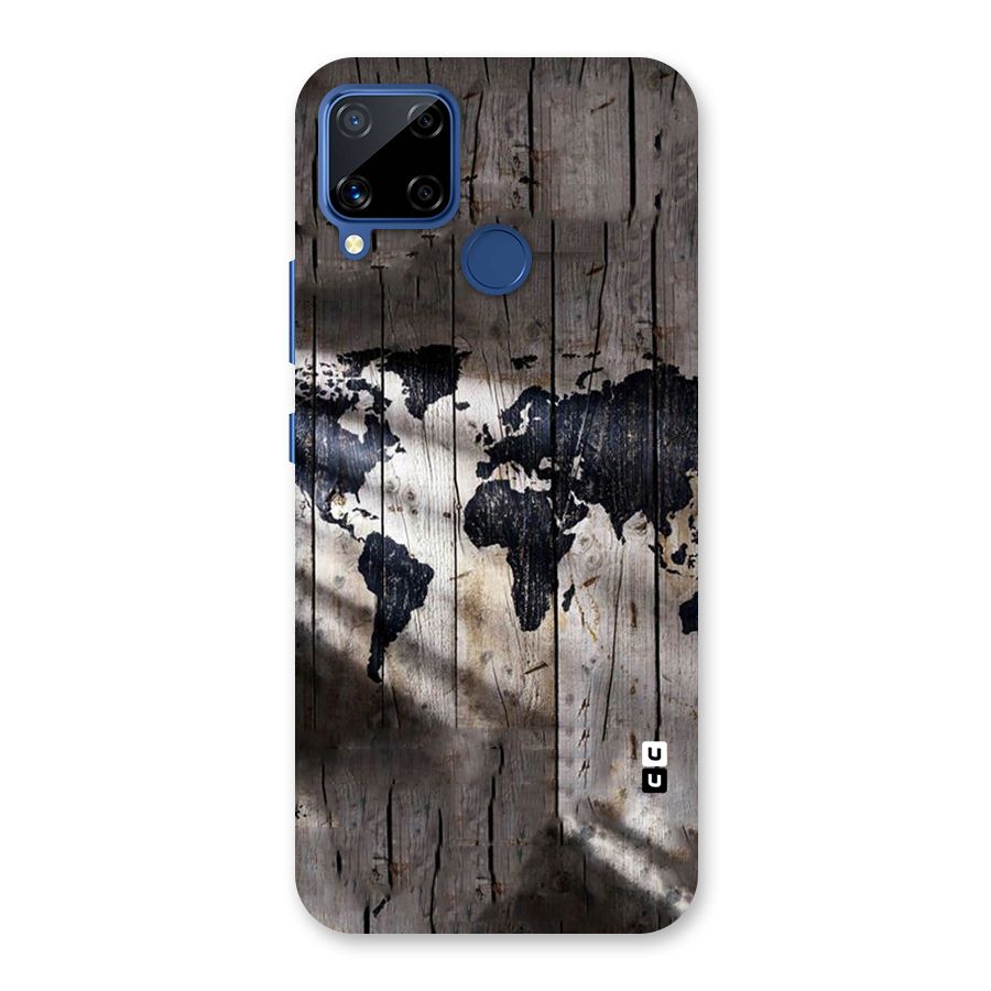 World Map Wood Design Back Case for Realme C12