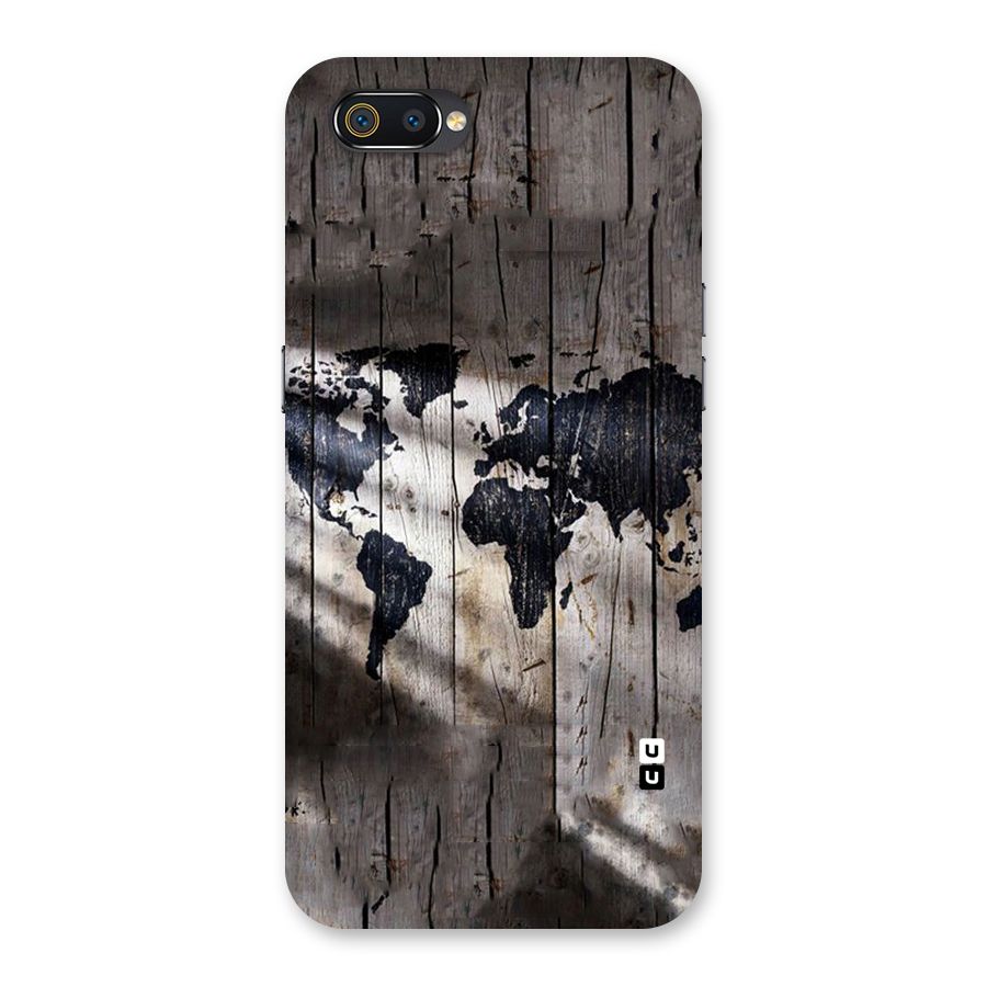 World Map Wood Design Back Case for Realme C2