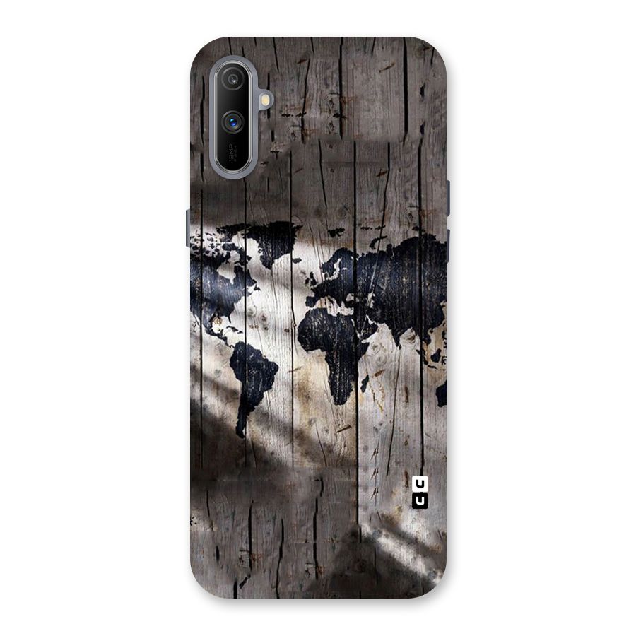 World Map Wood Design Back Case for Realme C3