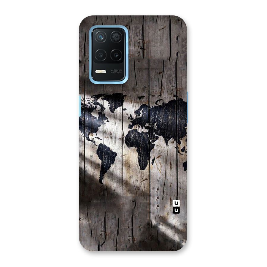 World Map Wood Design Back Case for Realme Narzo 30 5G