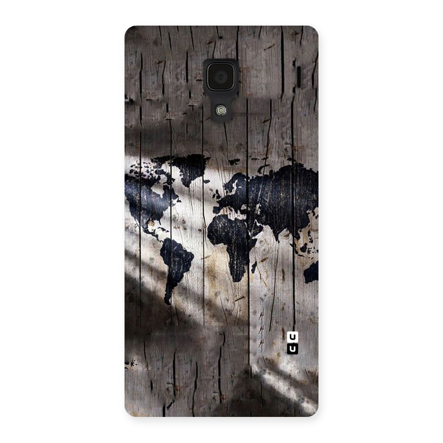 World Map Wood Design Back Case for Redmi 1S