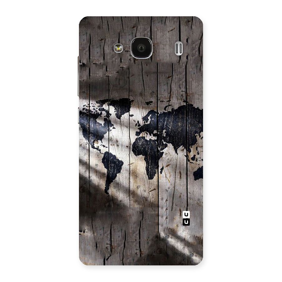 World Map Wood Design Back Case for Redmi 2 Prime