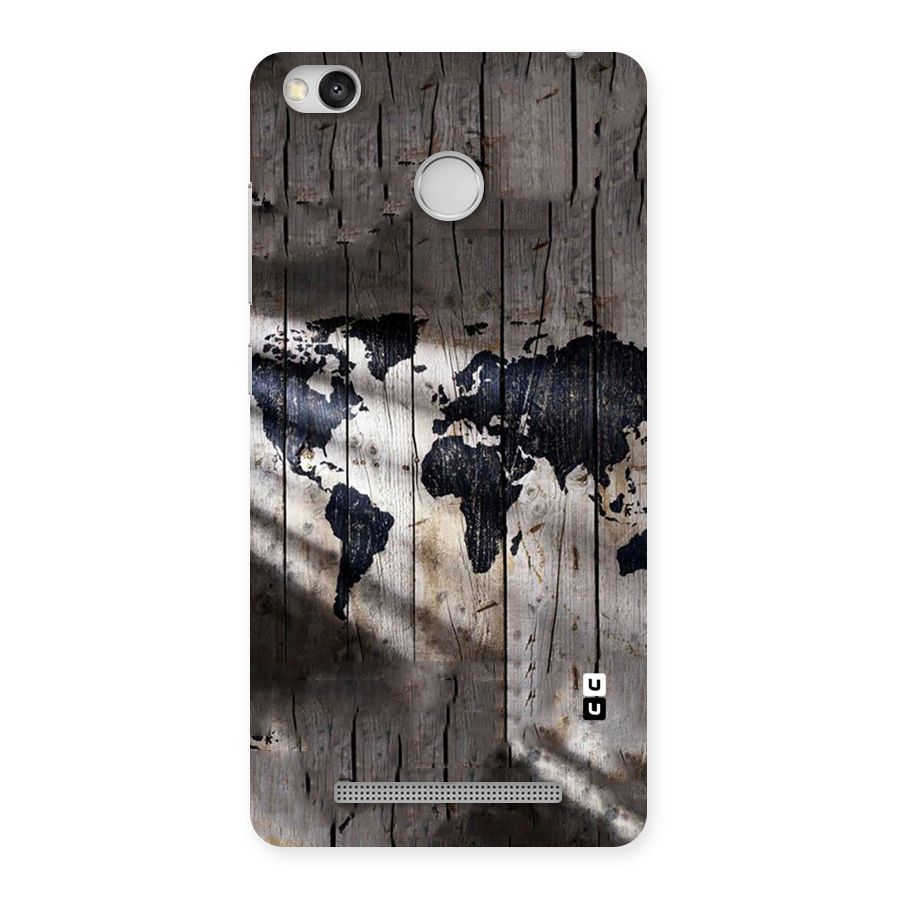 World Map Wood Design Back Case for Redmi 3S Prime