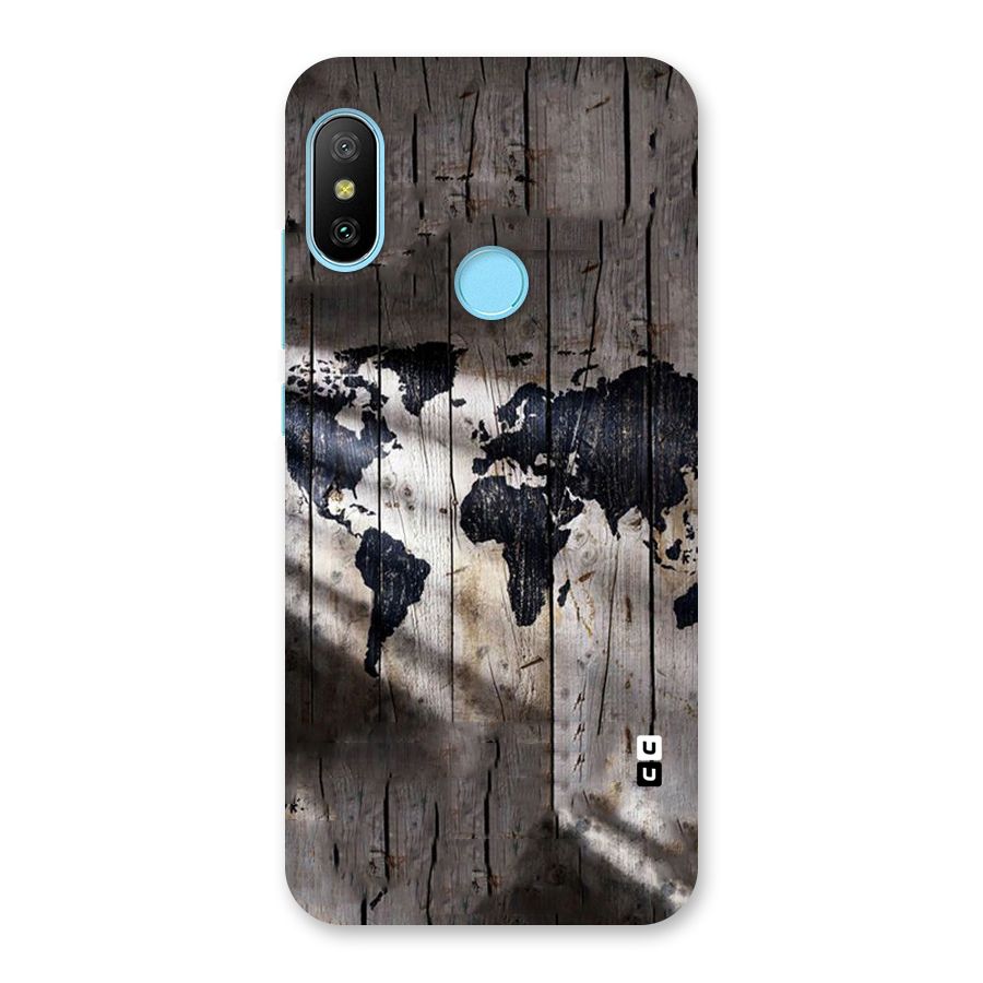 World Map Wood Design Back Case for Redmi 6 Pro
