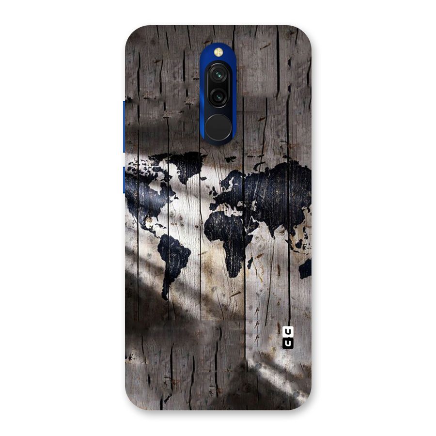 World Map Wood Design Back Case for Redmi 8