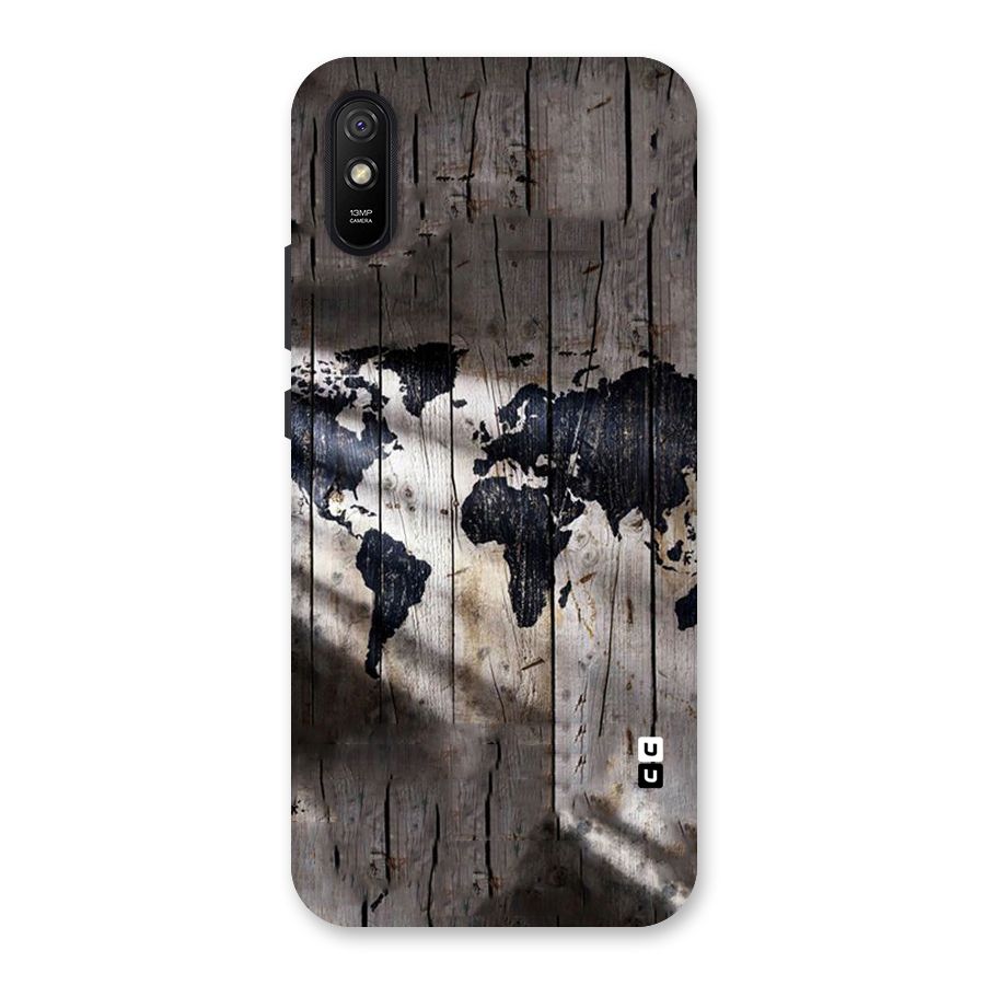 World Map Wood Design Back Case for Redmi 9i