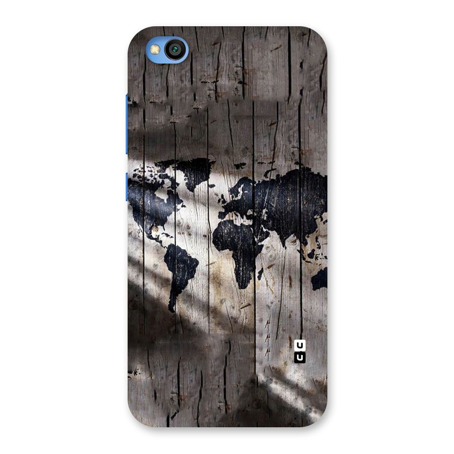 World Map Wood Design Back Case for Redmi Go