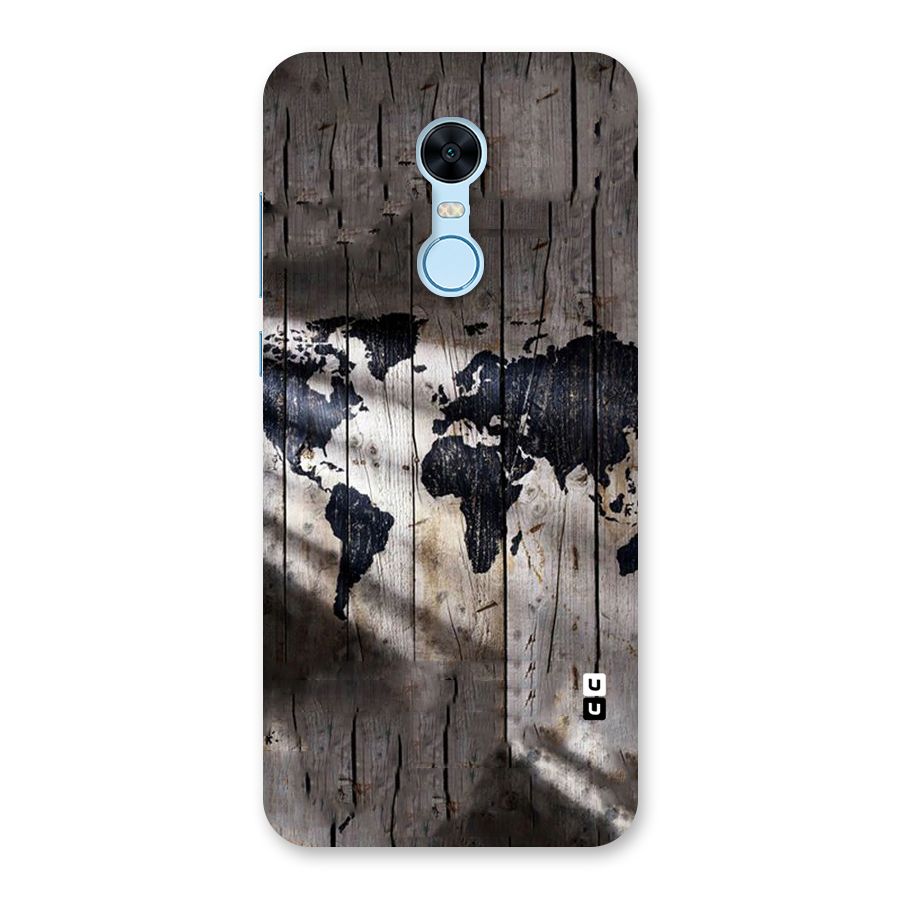 World Map Wood Design Back Case for Redmi Note 5