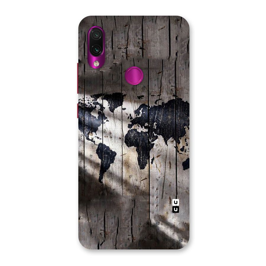 World Map Wood Design Back Case for Redmi Note 7 Pro